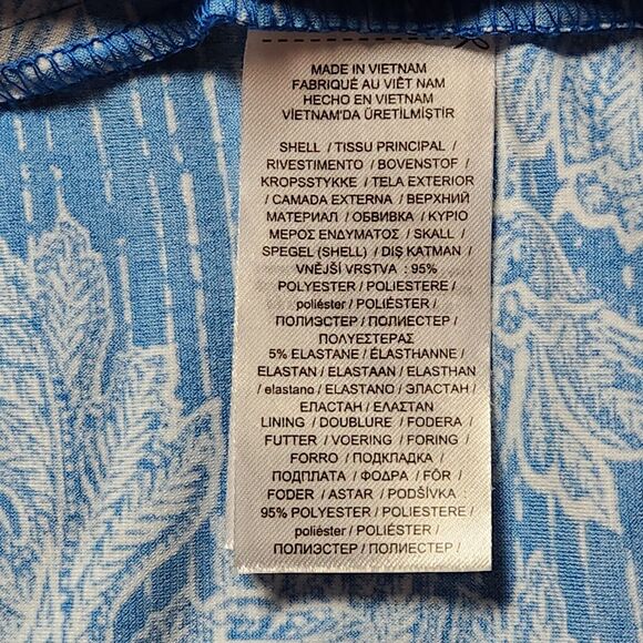 Lauren Ralph Lauren Womens 8 Short Sleeve V Neck Floral Midi Dress Blue White - Picture 4 of 9